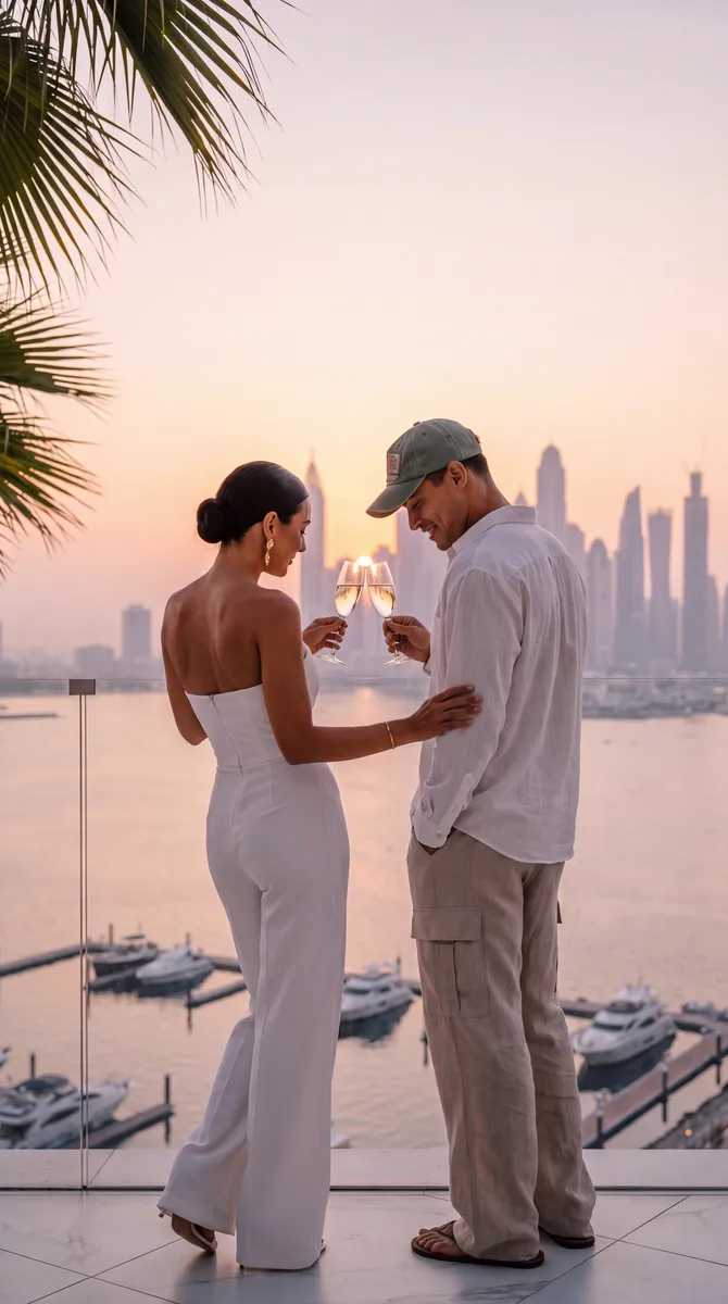 Samar Residences, a toast on the terrace at dusk